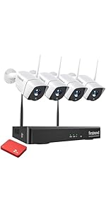 Firstrend Wireless Security Camera System with 3TB Local Storage, AI Human Detection, Two-Way Audio,...