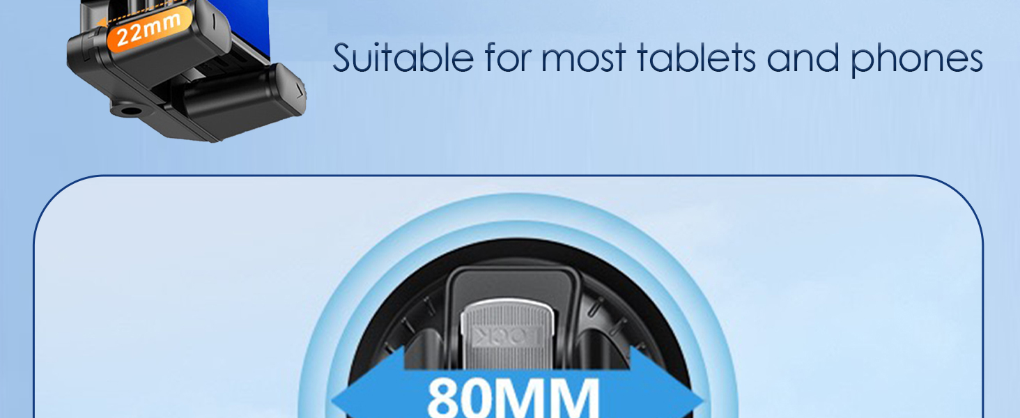 5 in 1 Car Phone Holder, Dashboard Windshield Phone Mount with Strong Suction Cup &amp;amp; Large Clamp