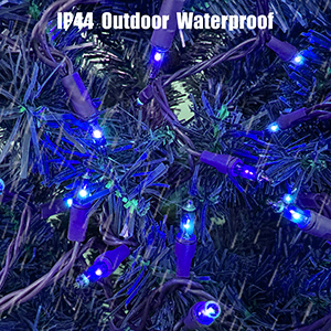 blue christmas tree lights