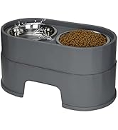 MASOCAT Raised Dog Bowls,Stainless Steel Dog Food Dish and Pet Water Bowls,Elevated Height Adjust...