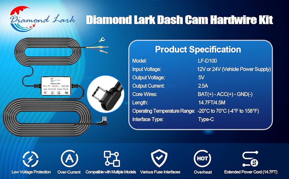 dash cam hardwire Kit