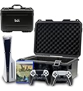 Hard Shell Travel Case Compatible with PlayStation 5 Slim Console, Controllers,Accessories-Waterp...