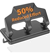 Heavy Duty 3 Hole Punch, 40-Sheet Heavy Duty Paper Punch, 50% Reduced Effort 3-Hole Punch, AFMAT ...