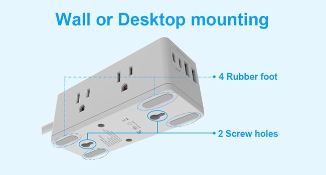 flat plug extension cord surge protector outlet usb outlet
