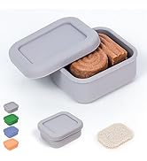 AIDIMMING Shampoo Bar Holder, Small Silicone Travel Soap Case - Leakproof Portable Shatterproof S...