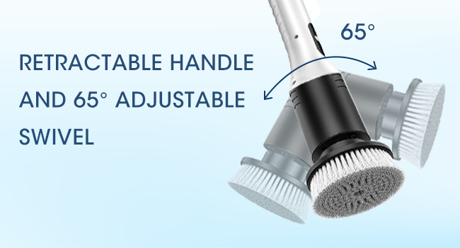 cordless spin scrubber floor scrub brush with long handle
