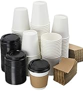 WHITE PAPER CUPS WITH LIDS &amp;amp; SLEEVES
