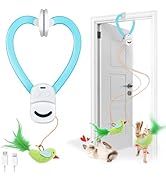 CATPICK Interactive Cat Toys for Indoor Cats Automatic Electric Flying Bird Feather Wand Toy - Be...