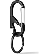 TISUR Titanium Carabiner Keychain Clip, Anti-Lost Key Ring Holder, Self-Locking Metal Gate Clip K...