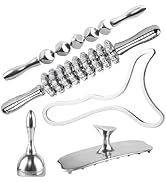ONUEMP 5-in-1 Stainless Steel Therapy Massage Tools, Gua Sha Scraping Fascia Massage, Maderoterap...