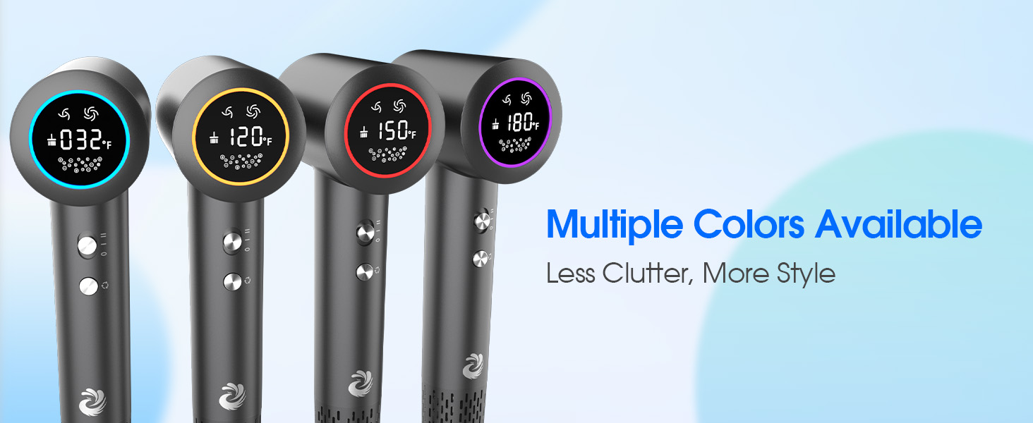 Plasma Hair Dryer Multiple Colors Available Less Clutter, More Style Hair Dryer, 2 Speeds &amp; 5 Temps