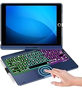 NOKBABO iPad 9th Generation Case with Keyboard 360° Rotatable Touchpad and 7 Color Backlight &amp; Pe...