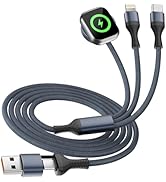 Travel Essentials 3 in 2 USB A/C Cable for Watch Charger/iPhone 17/IP Port, Multi Charging Cable ...