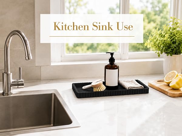 black bathroom tray