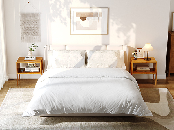 nightstands night stands set of 2 Stackable Side Tables bamboo end tables