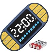 DOOMAY Digital Kitchen Visual Timer: 3.6'' Large LED Display, Magnetic, 3 Brightness, 4 Alarms an...