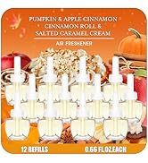 Plug In Air Fresheners for Home, 12 Pack, Pumpkin, Apple Cinnamon, Cinnamon Roll &amp; Salted Caramel...