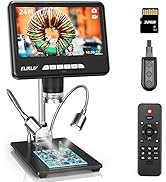 Elikliv 2K Digital Microscope, 7" LCD Digital Microscope 1200x, 24MP Soldering Coin Microscopes, ...