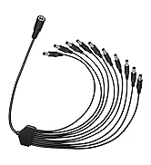 GGIPOWY DC Power Splitter Cable 5.5x2.1mm 3-Pack, 1 to 10 Way 18AWG 12V/24V 10A High Current Comp...