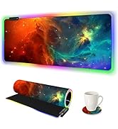 AIMSA Large RGB Gaming Mouse Pad, Keyboard Mousepad Led Extended 35.4 x 15.8 inch Non-Slip Rubber...