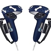 Controller Grips Cover for Meta/Oculus Quest 2,Anti-Throw Strap with Battery Opening,Extended Con...
