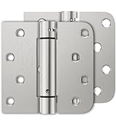 Luxbaro 2 Pack Self Closing Door Hinges, 4 Inch Spring Loaded Hinges with Square &amp; 5/8'' Radius C...