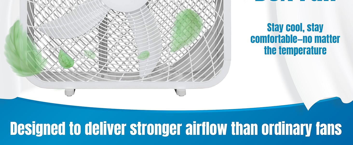 Hurricane 20 Inch Classic Series Floor Box Fan with 3 Efficient Speed Settings