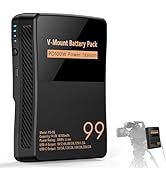 V Mount Battery, Power 99Wh/6700mAh V Lock Battery Support PD 99W Fast Charger with D-tap/USB-A/U...