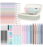 Four Candies 39 PCS Aesthetic School Supplies with Cute Pen Case, 12 Pastel Highlighters, 5 Black...