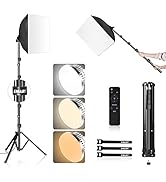 EMART Softbox Lighting Kit,16"X16" Soft Box and 3 Colors Temperature 3000-5500K 85W LED Light kit...
