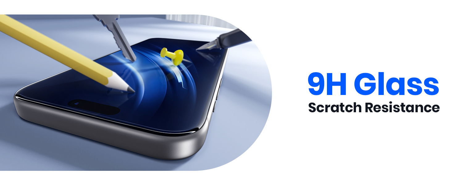 9H hardness tempered glass screen protector showing superior scratch resistance.
