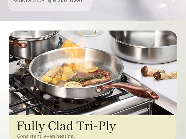 stainless steel frying pan