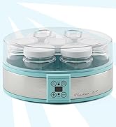 Studio 54 Yogurt Maker Machine with 7 Reusable Glass Jars (6oz Each), Probiotic Greek Yogurt Make...