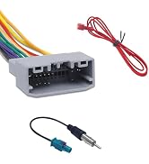 Diamall 1 Set Car Radio Wiring Harness Connector, ABS Audio Stereo Wiring Harness with Antenna Ad...