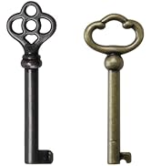 KY-2AB and KY-3AB Hollow Barrel Skeleton Key,Universal Barrel Key Replacement,Antique Brass Skele...