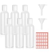 6 Pack Travel Bottles for Toiletries, 3.4 oz Travel Bottles TSA Approved Leakproof Plastic Empty ...