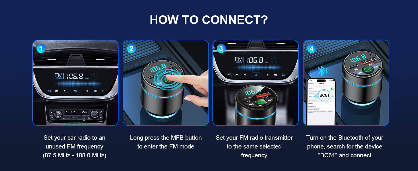 fm bluetooth transmitter car