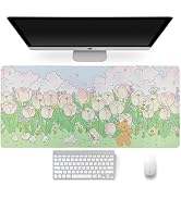 Sanfulin Large Rubber Mouse pad 35.4" x 15.7"x0.12", Long Cute Mouse Keyboard Mat for Office Home...