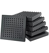 BXI Exercise Equipment Mat - 4 x 4 x 0.8 Inches 6 Pcs Non Slip Noise Reduction Anti Vibration Tre...
