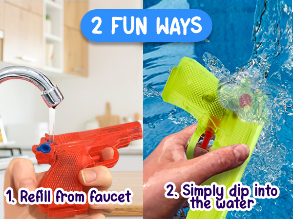 Playbees Water Gun 2 fun ways refill faucet dip into water