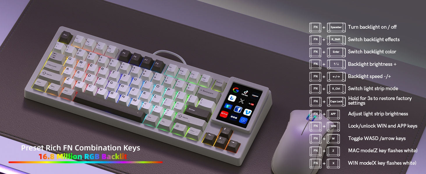 75% Keyboard Custom Keyboard Hot-Swappable Keyboard Mechanical Gaming Keyboard