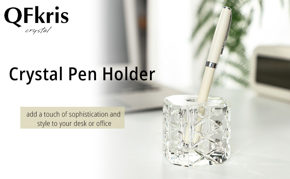 Crystal Single Pen Holder for Desk