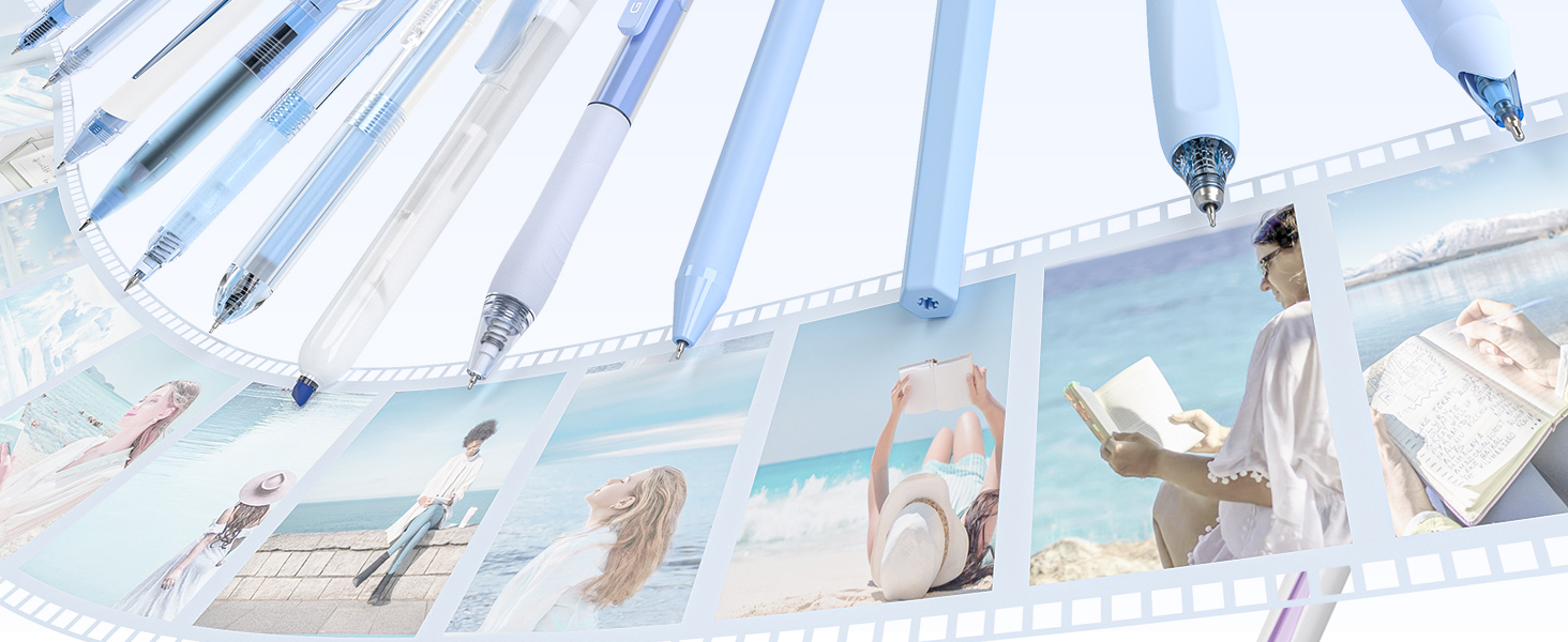 Four Candies 12 Styles Pen Set blue