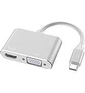 Tianle USB C to HDMI VGA Adapter, 2 in 1 USB 3.1 Type C to VGA HDMI 4K Video Converter Compatible...