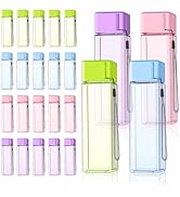 24Pcs Water Bottles Bulk 17 Oz Reusable Plastic Water Bottle Spill Proof Clear Colorful Gym Sport...