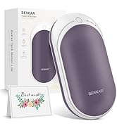 BESKAR Rechargeable Hand Warmer, 5200mAh Electric Hand Heater, Double-Sided Heating, USB Quick Ch...