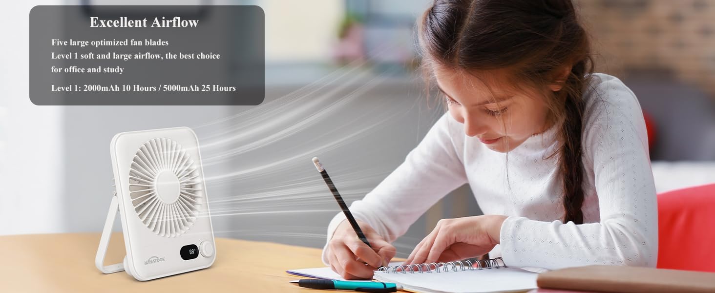 desktop small fan portable desk fans rechargeable battery mini travel essentials quiet women table