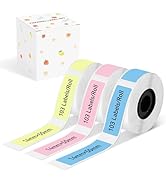 D30 Label Tape, for D30 D32 D10 D35 Q30 Label Maker, Black on Pink, Blue, Yellow Thermal Paper Se...