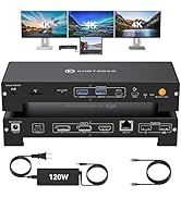 USB C Laptop Docking Station 3 Monitors Triple 3840*2160@60Hz Display with 120W Power Supply Comp...