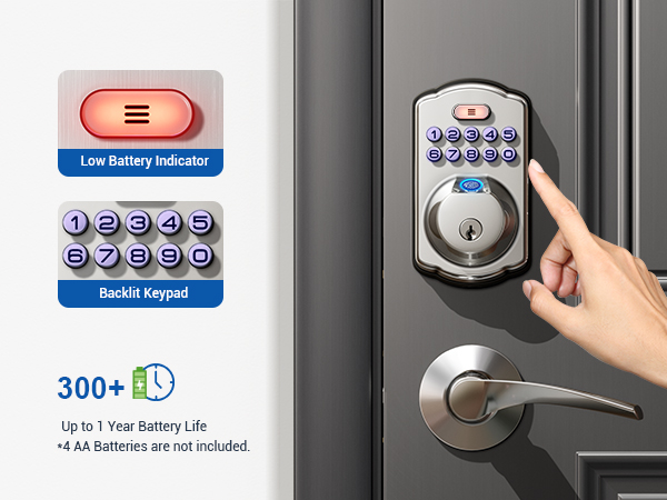 keyless entry door lock deadbolt with handle set